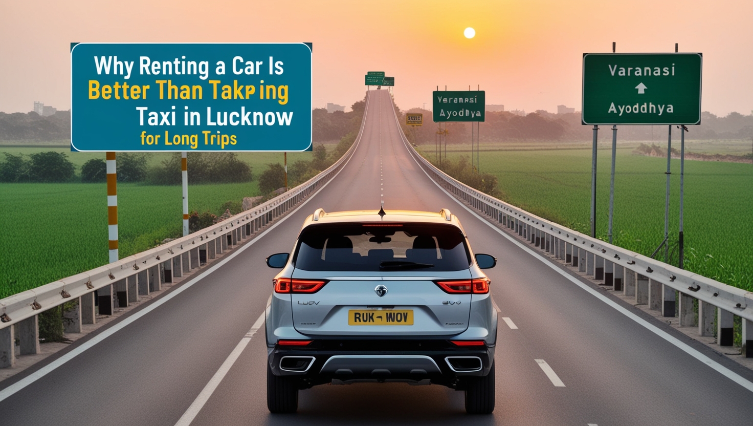 Why Rent A Car In Lucknow Better Than Taking a Taxi For Long Trips