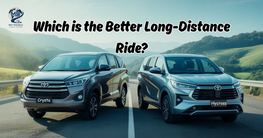 Innova Crysta and Innova Hycross rental cars in Lucknow for long-distance travel, family trips, weddings, and corporate bookings