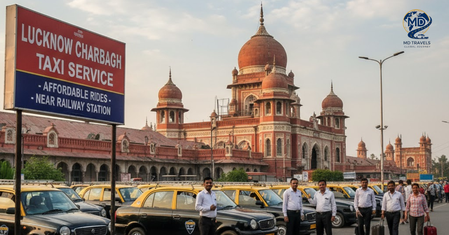 Affordable taxi service in Lucknow Charbagh near railway station – MD Travels clean cabs ready for booking